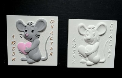 Мини-панно из гипса "Счастья и любви", размер 10х10 см 13275