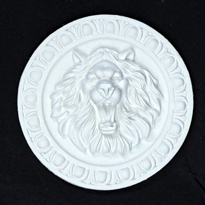 БАРЕЛЬЕФ "ЛЕВ", белый, диаметр 20см 1113