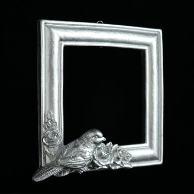 РАМКА "КВАДРАТНАЯ С ПТИЧКАМИ", серебристый цвет 1735