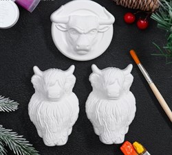 Набор  под раскраску "Год быка №1" 3шт 13407