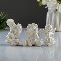 Набор статуэток "3 ангелочка" перламутровый 18675