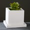 Фигурное кашпо "Куб с поддоном" белое 10290
