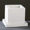 Фигурное кашпо "Куб с поддоном" белое 10290
