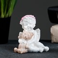 Статуэтка "Ангелочек с мишкой сидит" перламутр 92199