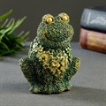 Фигура "Лягушка из цветов" зеленая с позолотой 10101
