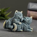 Фигура "Кошачья дружба" серо-голубой 91108