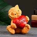 Фигура "Котик с сердцем Я тебя люблю" рыжий 92 385